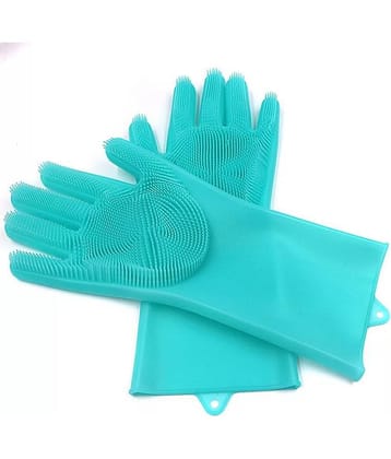 DEVISTIC SALES Rubber Standard Size Cleaning Glove 1Pair Silicon Glove