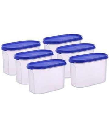 Analog Kitchenware Dal/Pulse/Grocery Polyproplene Navy Blue Food Container ( Set of 6 )