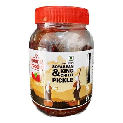 Soyabean & King Chilli Pickle - Umorok Hawaizar Achar, 250g | Spicy & Tangy Manipuri Delicacy | Meira Foods