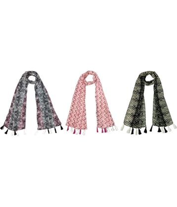 stolevilla Multi Poly Cotton Yarn Stoles ( Pack of 3 )