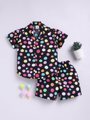 Black Polka Dots Co-ord Set-6-9 m