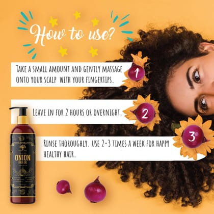 Onion Hair oil with Natural oils, Natural herbs and Onion Extract for Men and Women 200ml