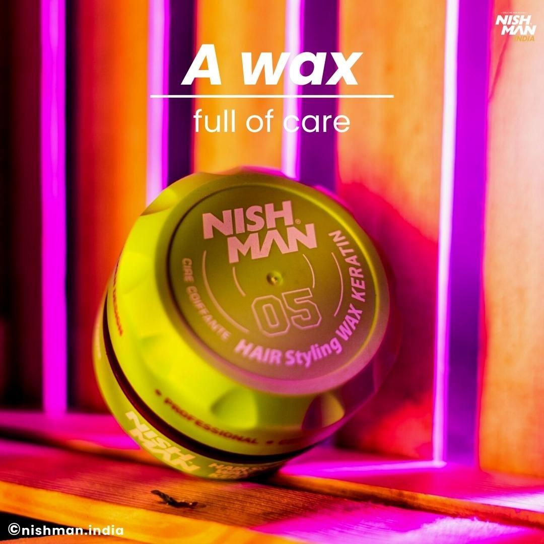 Nishman Hair Styling Hair Wax Keratin:Natural Shine|Strong Hold|Re-Stylable Wax|Water Soluble| 30ML