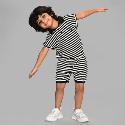 Happy Summer Jamie Striper T-Shirt & Shorts Set-4-5 Y / Black
