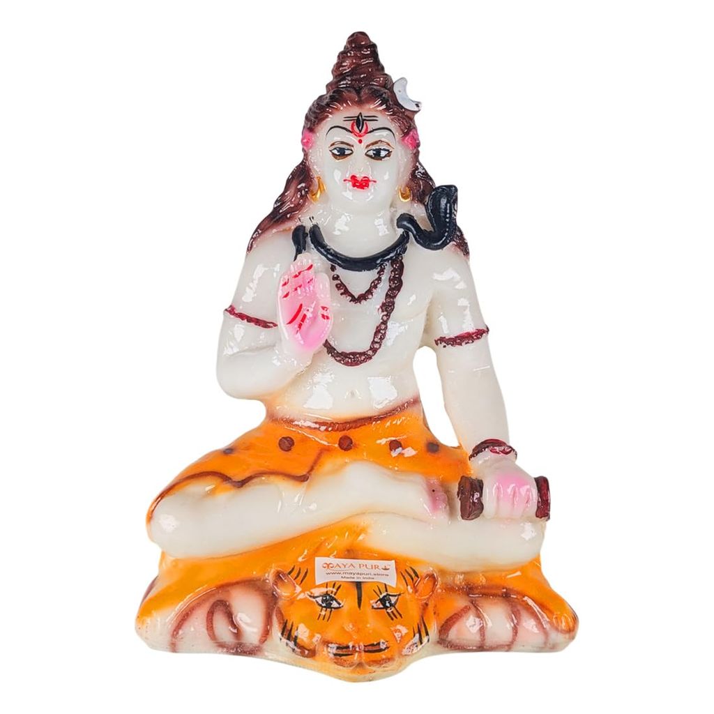 MAYAPURI Stone Dust Lord Shiva Shiv Ji Statue - Marble Dust Mahadev Maheshwar Bholenath Murti for Pooja Home Temple or Office Decor, (6.5 Inches Height, White) - Pooja Needs | Buy online on ZillyBuy