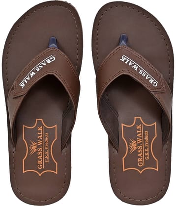 GRASS WALK - Brown Men's Thong Flip Flop
