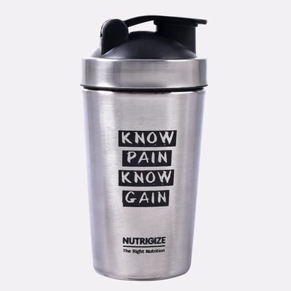 Nutrigize Stainless Steel Shaker Bottle 590ml-Grey