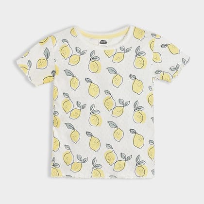 Happy Summer Lemon Printed T-Shirt-12-18 M / Off White