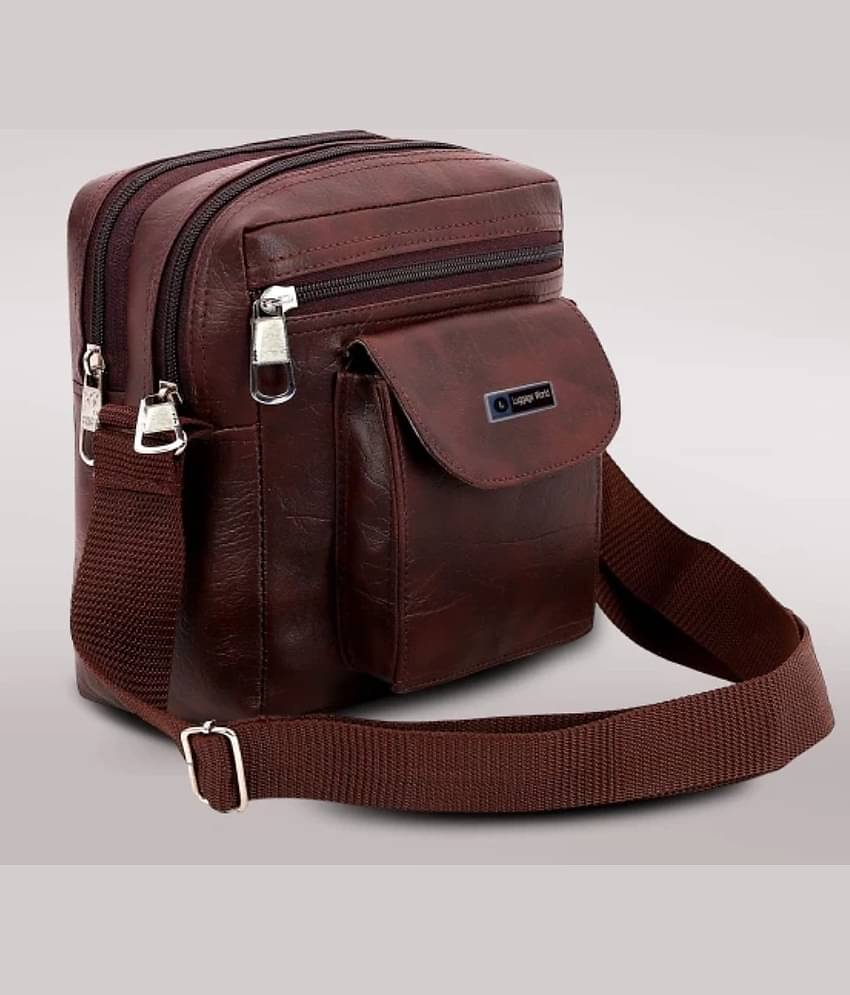 Luggage world 10 Ltrs Brown Sling Bag for Unisex