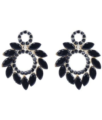 Sunhari Jewels - Black Stud Earrings ( Pack of 1 ) - Black