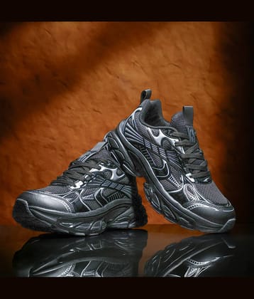 ASIAN QUANTUM-23 Black Men's Sports Running Shoes