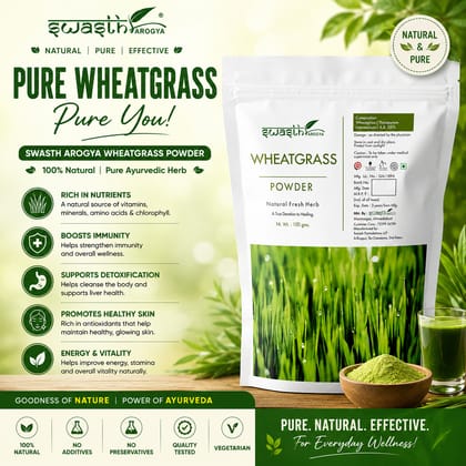 Swasth Arogya Wheatgrass Powder - 1 Pack Of Pure Wheatgrass Powder (100g)