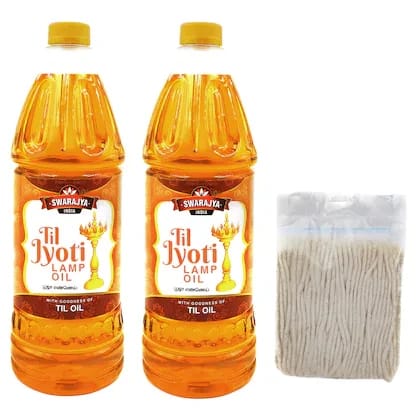 Swarajya India Til Jyoti Lamp Oil | Sacred Sesame Oil for Rituals and Daily Worship 900ml