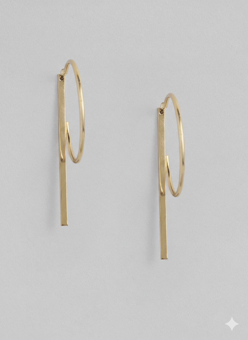 justpeachy Gold-Plated Geometric Half Hoop Earrings