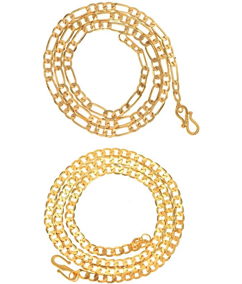 AanyaCentric Combo of 2 Gold Plated 22inches Long Fashion Chain