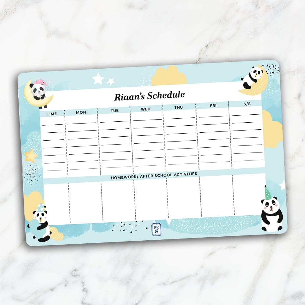 Lil Forest Friends Kids Schedule Planner-Pandas / Magnet