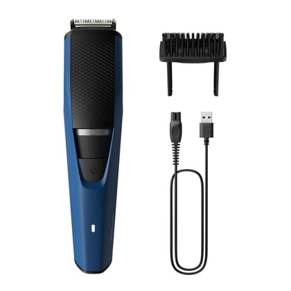 Philips BT3303/30 Skin Friendly Beard Trimmer for Men, Self Sharpening Blades- Blue