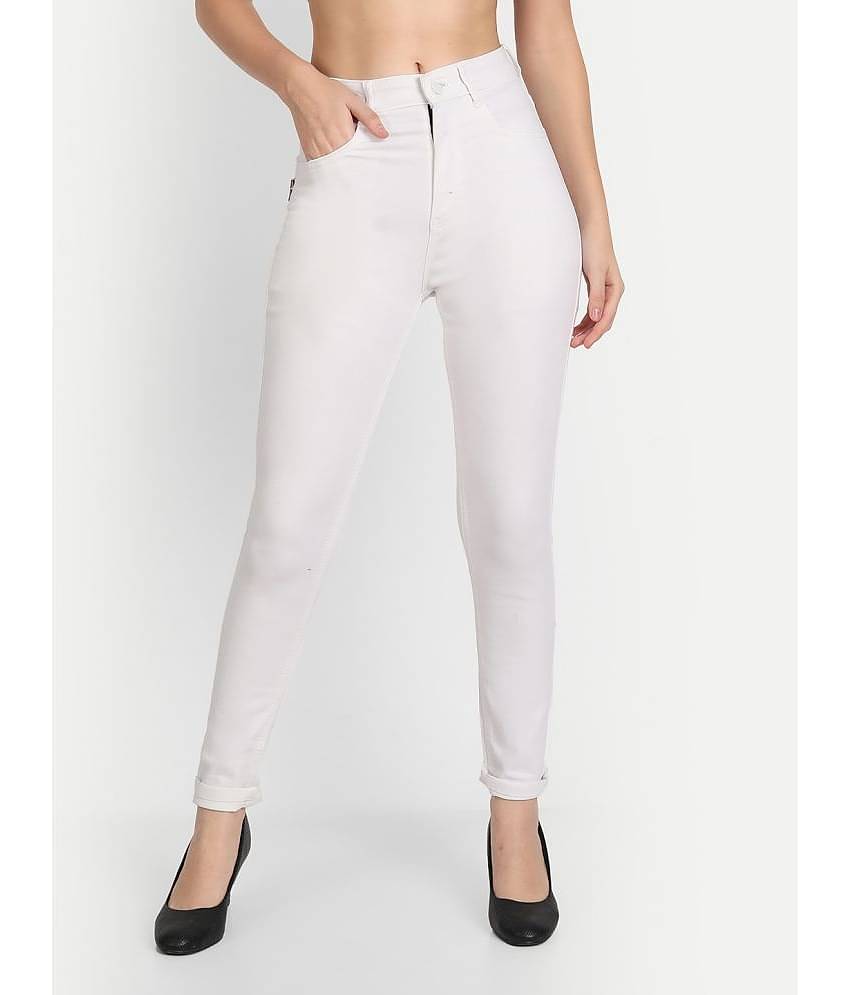 AngelFab - White Denim Skinny Fit Women's Jeans ( Pack of 1 )