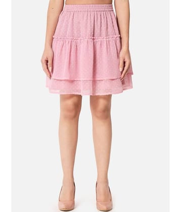 ALL WAYS YOU - Pink Georgette Women's A-Line Skirt ( Pack of 1 )