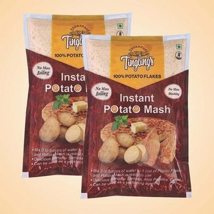 Tinglings Instant Potato Mash, Potato Flakes 250 Gms (Pack of 2)