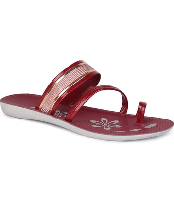 PENNEN Maroon Women's Open Toe Flats