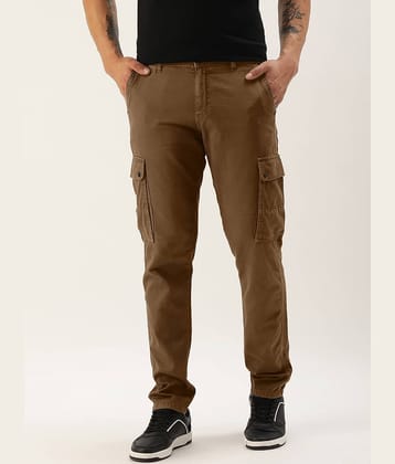 IVOC Men Slim Fit Mid-Rise Cotton Cargos Trousers