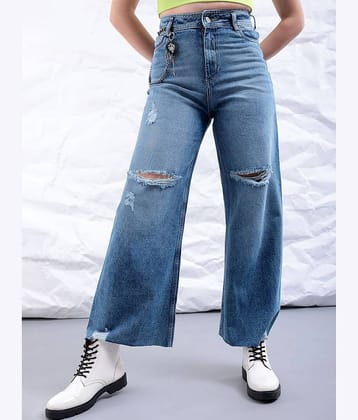 Freehand - Blue Cotton Bootcut Women's Jeans ( Pack of 1 )