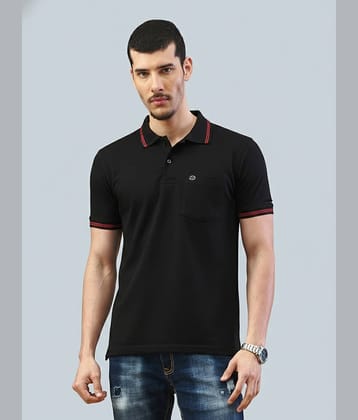 Lux Nitro Men Cotton Regular Fit Solid Polo T Shirt ( Black )