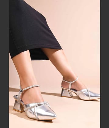 JM Looks Silver Women's Pumps Heels