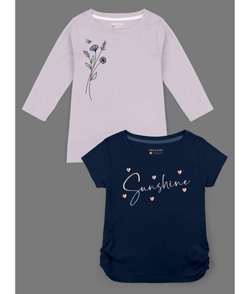 HELLCAT Pack of 2 Girls Cotton Blend T-Shirt ( Multi )