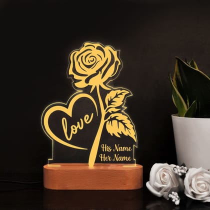Personalized Rose Love Lamp - Romantic Gift for Couples