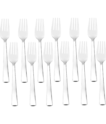 Cutlux Impress Dessert Fork Stainless Steel Plain Dessert Fork Silver ( Pack of 12 )