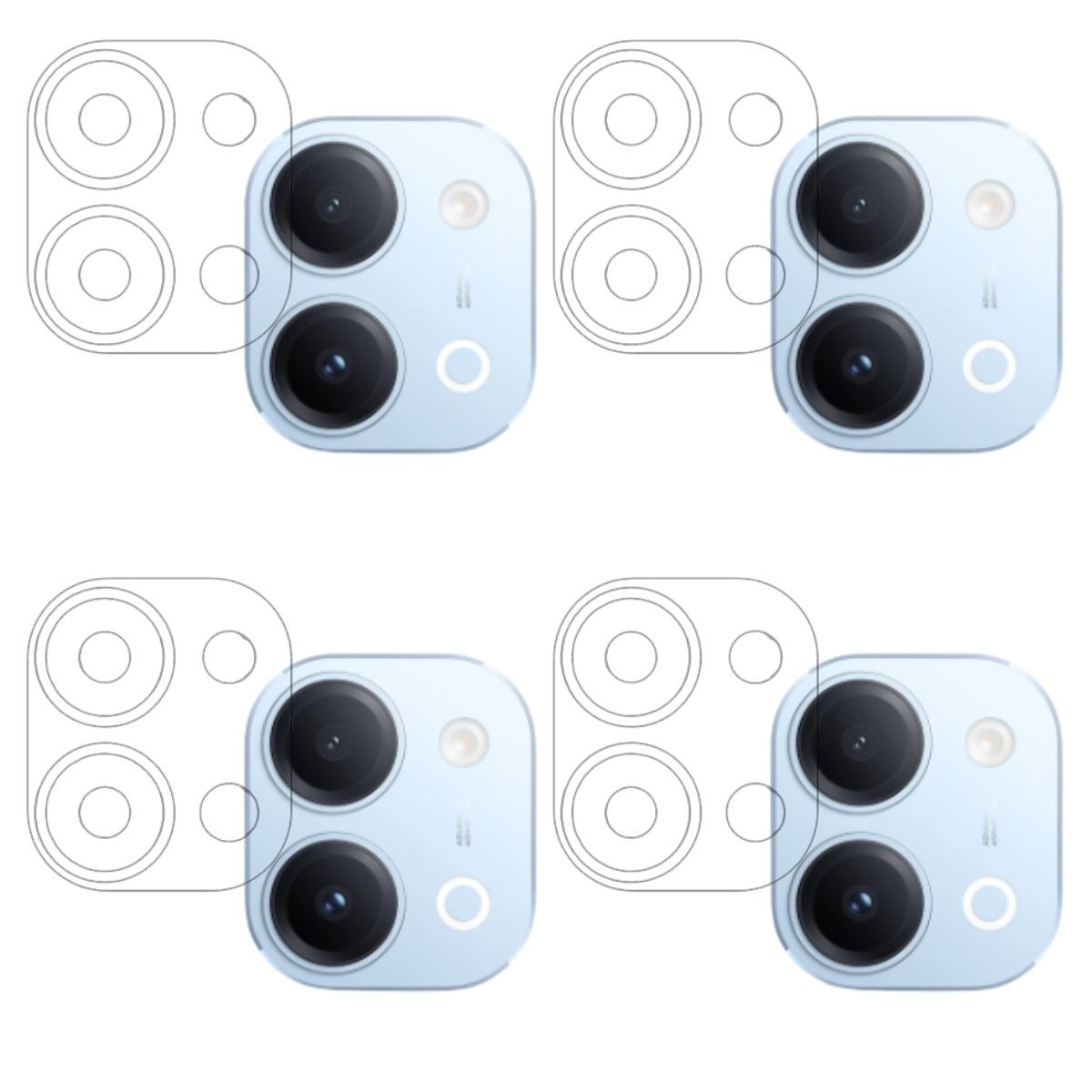 ISAAK Back Camera Lens Protector compatible for Vivo T5 Lite (Pack of 4)