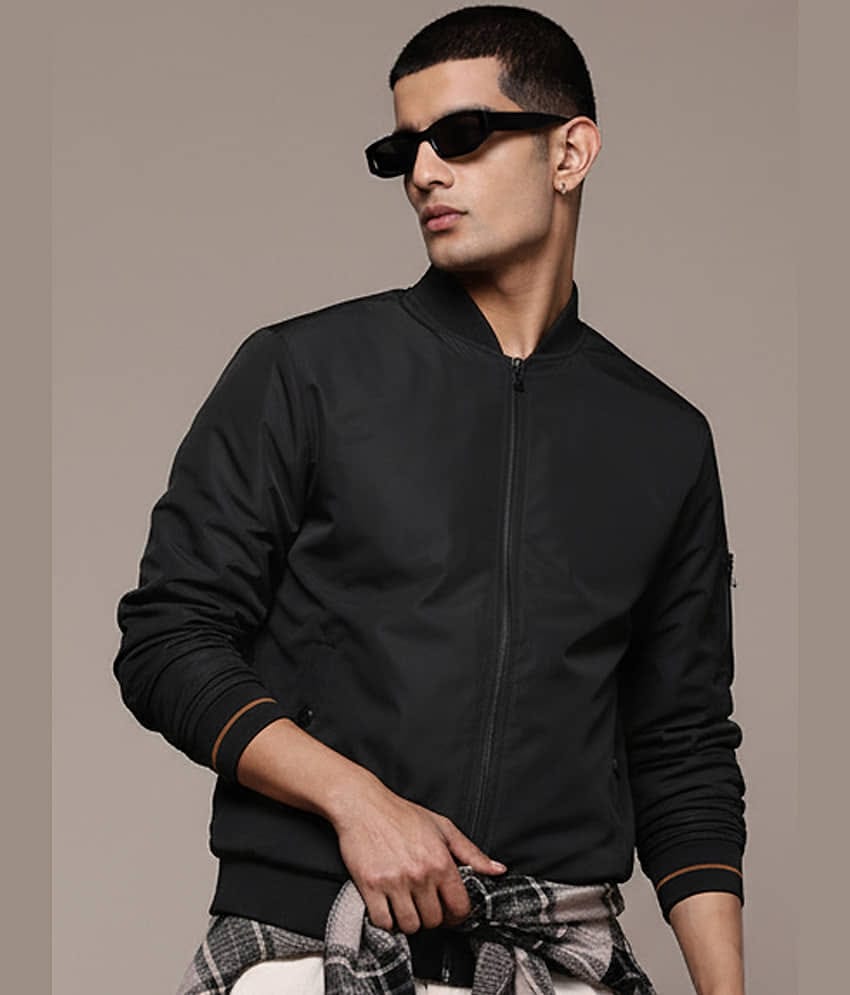XFOX Polyester Men's Casual Jacket - Black ( Pack of 1 )