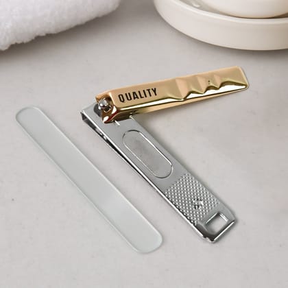 Cute Nail Clipper with Nail Catcher, Nail File - Stainless Steel (1 Pc)