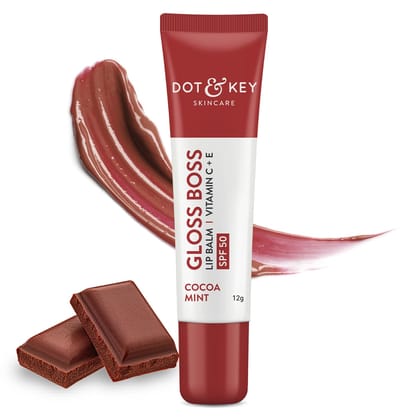 Dot & Key Cocoa Lip Balm with Shea Butter (12gm) for Naturally Glowing and Hydrated Lips | With SPF 30 for Sun Protection + Vitamin C + E | Lipbalm for Dry & Dark Lips | Lip Balm for Women Dot & Key Cocoa Lip Balm with Shea Butter (12gm) for Naturally Gl