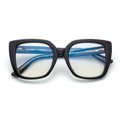 PERKEY Full Rim Square-Oversized Computer Glasses For Eye Protection Spectacles Frames Men Women - OPTL002-C1-Medium / Clear / Black