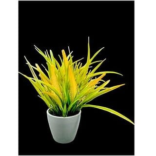 De Gardenia Mini Artificial Plants Set Multicoloured Lifelike Faux Plants for Home and Office Decore Small Bonsai (Dark Yellow 4)