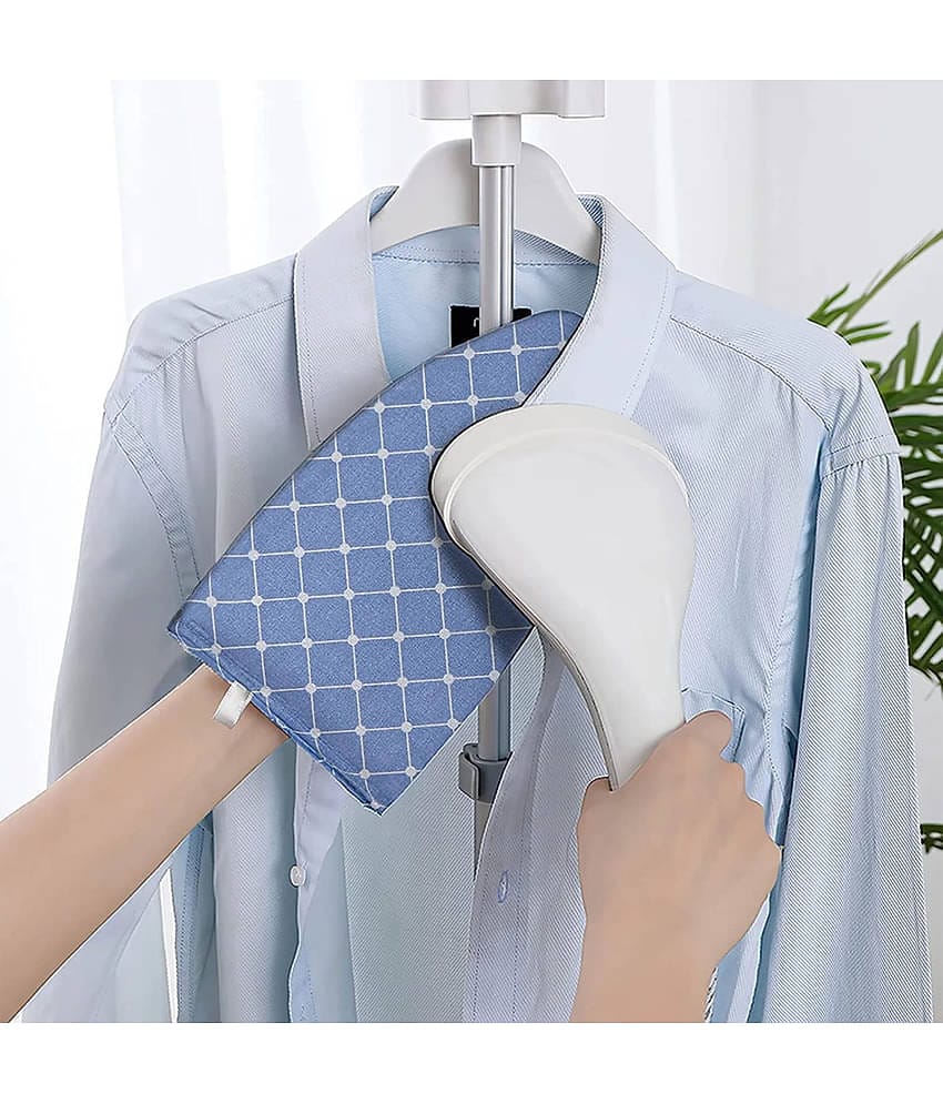 GEEO Garment Steamer Ironing Gloves, Waterproof Handheld Mini Ironing Board Pad, Heat Resistant Anti Steam Mitt with Finger Loop