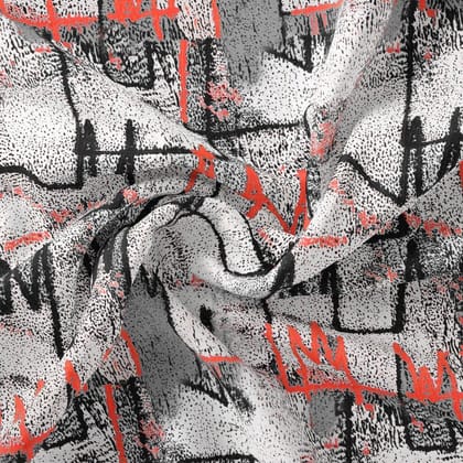 Vintage Art Of Wall Digital Printed Fabric - Pure Muslin-Viscose / Pure Muslin / 151 CM | 59 Inch