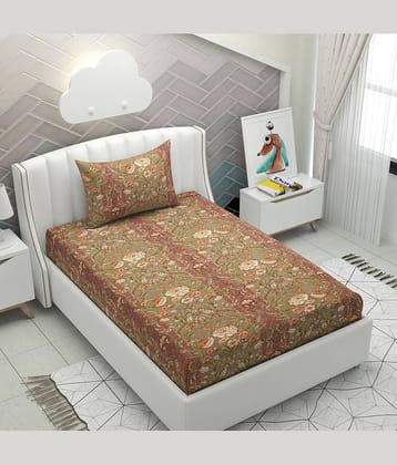 Apala Microfiber 1 Single Bedsheet with 1 Pillow Cover ( Brown )