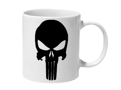 Multicolor The Punisher Logo Black Ceramic Mug