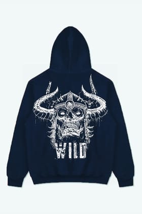 WILD DEVIL "PREMIUM VINTAGE" HOODIE (NAVY BLUE)-S