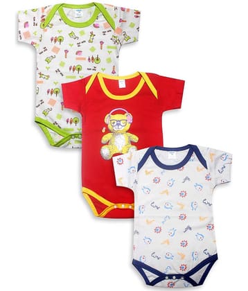 INFANT Pack of 3 Baby Boys 100% Cotton Bodysuit ( Multi Color )