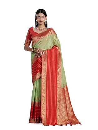 Women's Woven Design Kanjivaram Style Art Silk Saree