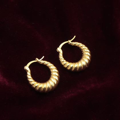 Golden Glowing Twist Hoops