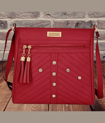 The monaina crapt Sling Bag PU Set of 1 ( Pink )