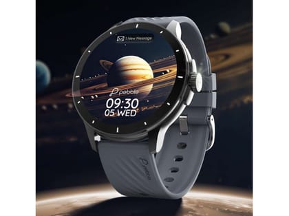 Pebble Orbit 1.52" HD Smartwatch, Premium Metal Body, Bluetooth Calling, Multiple Watch Faces, Heart Rate Monitoring - Shadow Grey