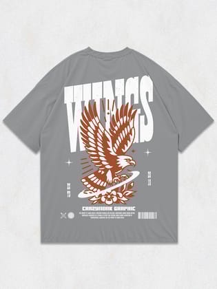 Wings Oversized T-Shirt-Steel Grey / S