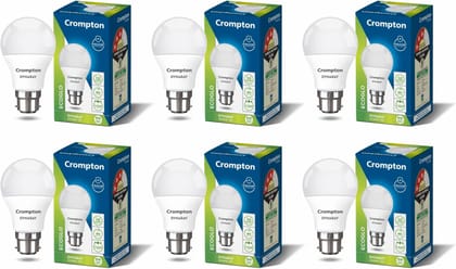 Crompton 9W LED Bulb | Cool Day Light | B22 Base | High Voltage & Surge Protection | Pack of 6